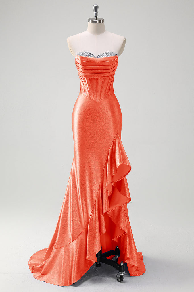 Shiny Pink Sweetheart Sleeveless Mermaid Long Prom Dress Ideas, Evening Party Dresses ,OLP1191