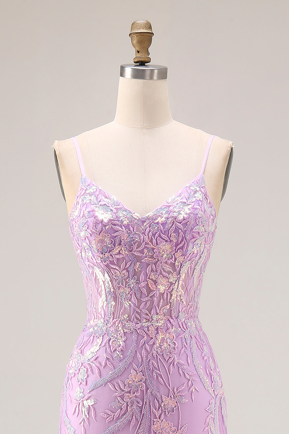 Sparkly Floral Mint Green Mermaid Lace Long Prom Dress