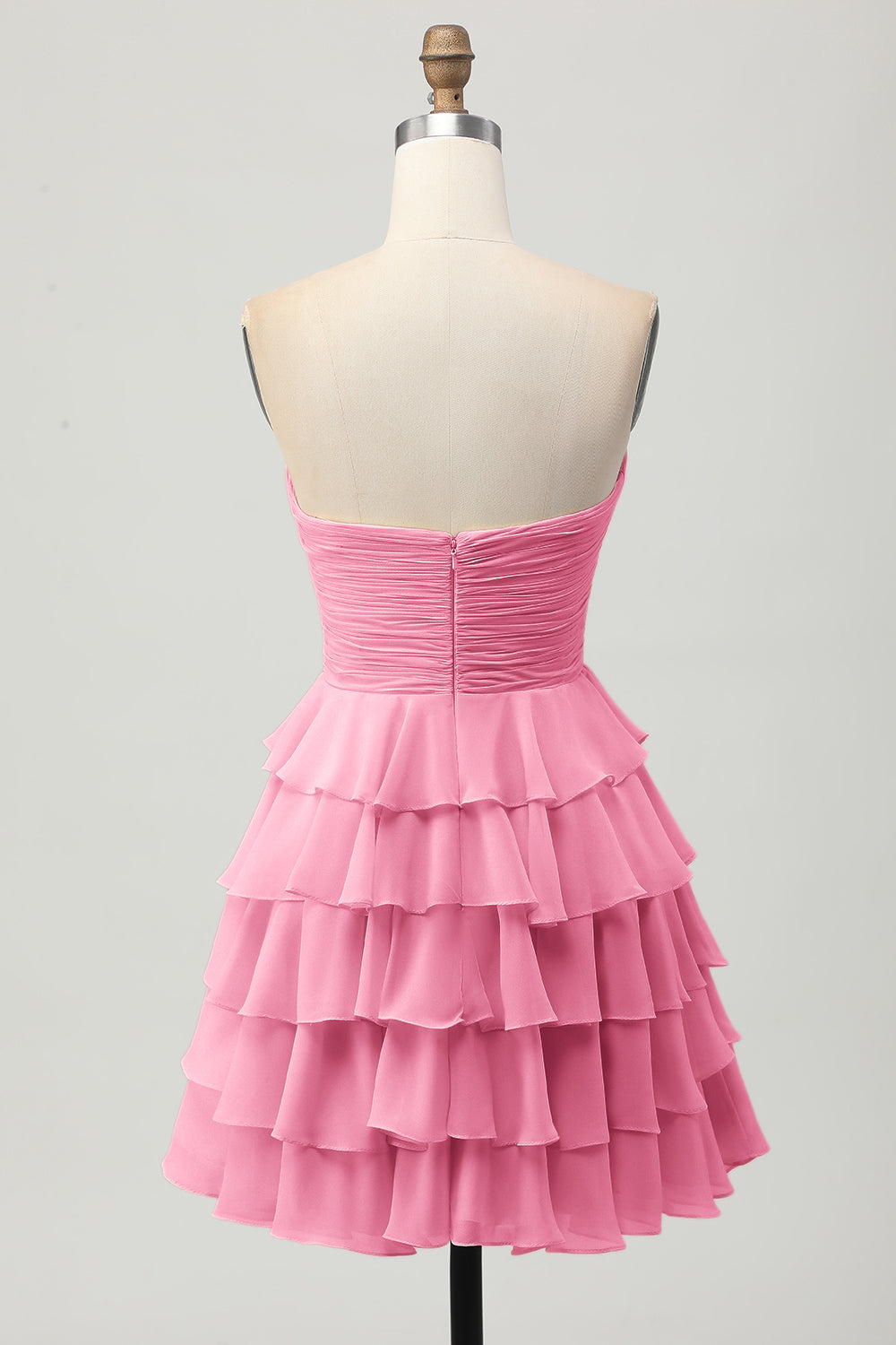 Light Yellow Sweetheart Ruched Ruffled Short Homecoming Dress with Bow