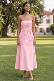 Yellow A Line Strapless Floral Maxi Wedding Guest Dress
