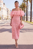 Butter Yellow Floral Maxi Beaded Sheath Wedding Guest Dress with Ruffles
