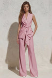 White 2 Piece Notched Lapel Business Suits with Pockets