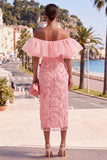 Butter Yellow Floral Maxi Beaded Sheath Wedding Guest Dress with Ruffles