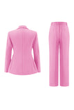 Fuchsia 2 Piece Double Breasted Women Prom Suits
