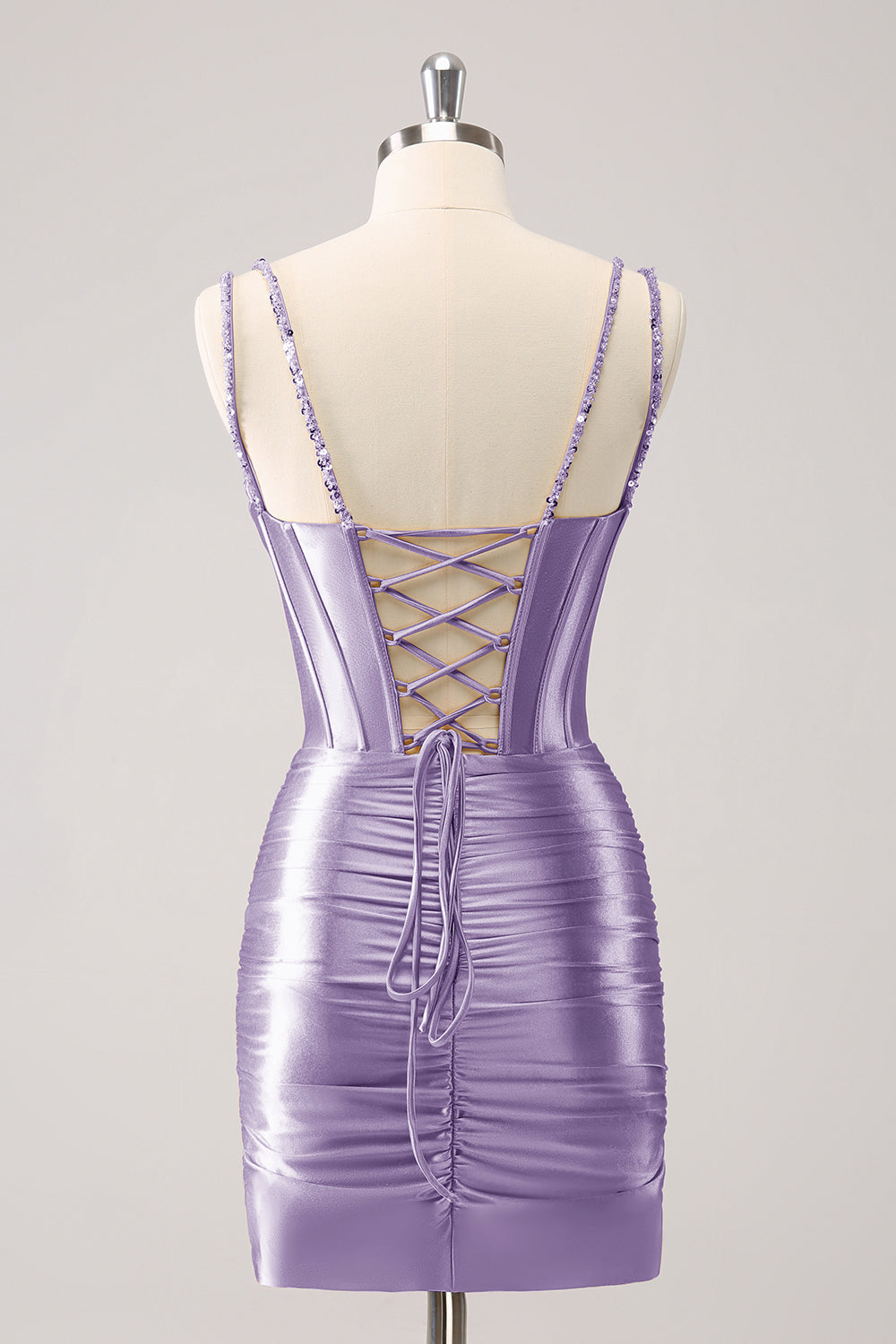 Red Spaghetti Straps Bodycon Homecoming Dress with Sequins