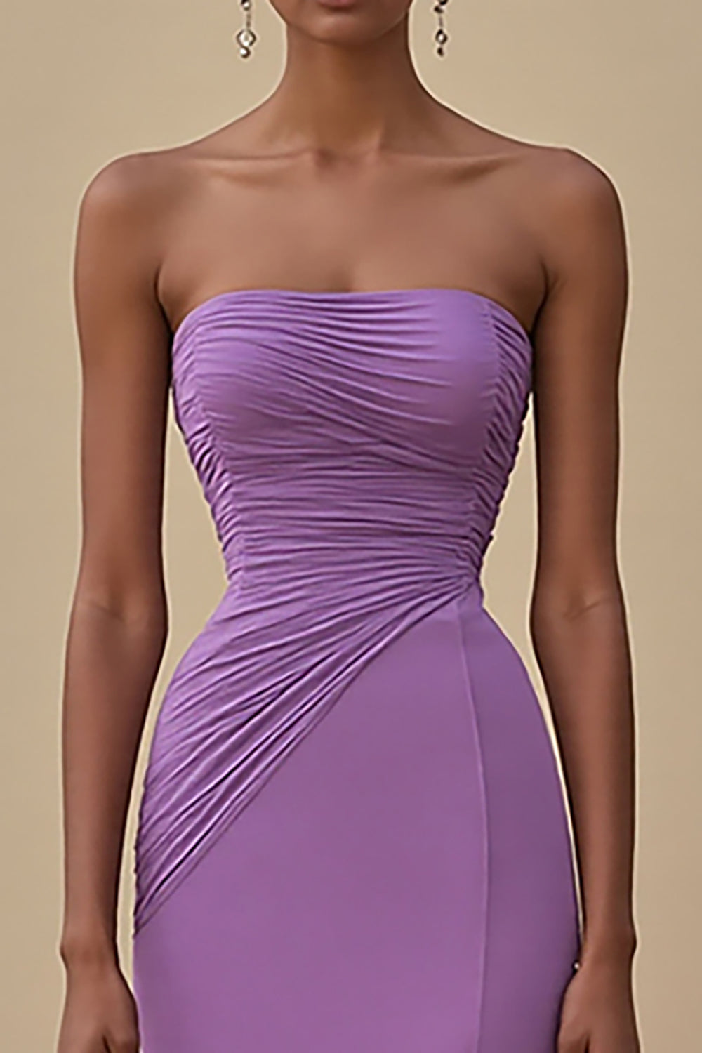 Elegant Black Sheath Chiffon Strapless Long Formal Dress with Slit