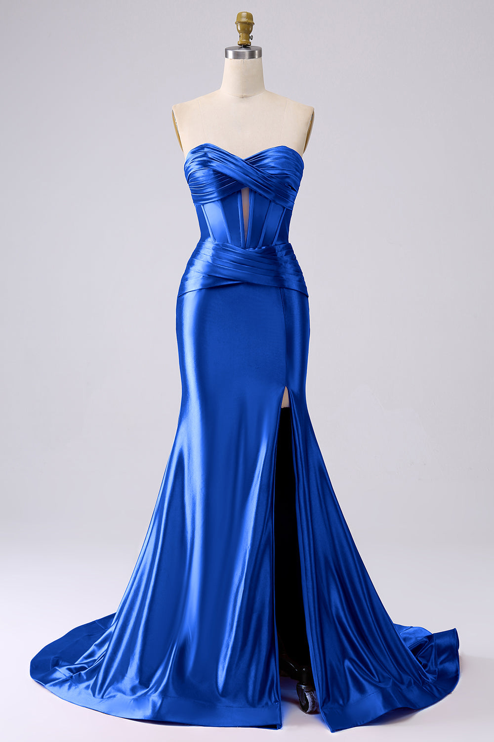 Zapakasa Women Sparkly Dark Navy Prom Dress Mermaid Sweetheart Corset Long Evening Party Dress with Slit Zapakasa Women Sparkly Dark Navy Prom Dress Mermaid Sweetheart Corset Long Evening Party Dress with Slit