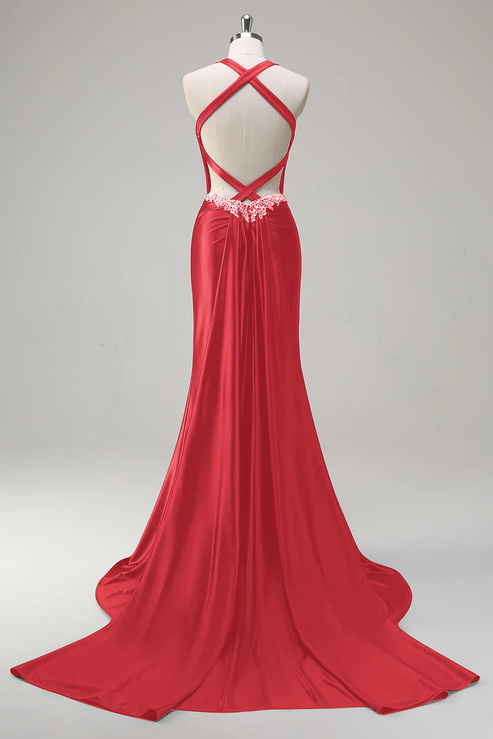 Dusty Blue Sweetheart Mermaid Corset Satin Long Prom Dress
