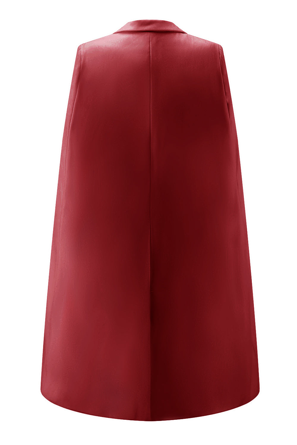 White Satin Peak Lapel Cape Short Work Blazer Dress with Belts