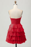 Light Yellow Sweetheart Ruched Ruffled Short Homecoming Dress with Bow