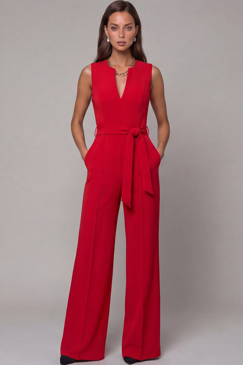 Navy Satin Slim Fit Work Jumpsuits with Pockets