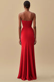 Elegant Black Sheath Chiffon Strapless Long Formal Dress with Slit