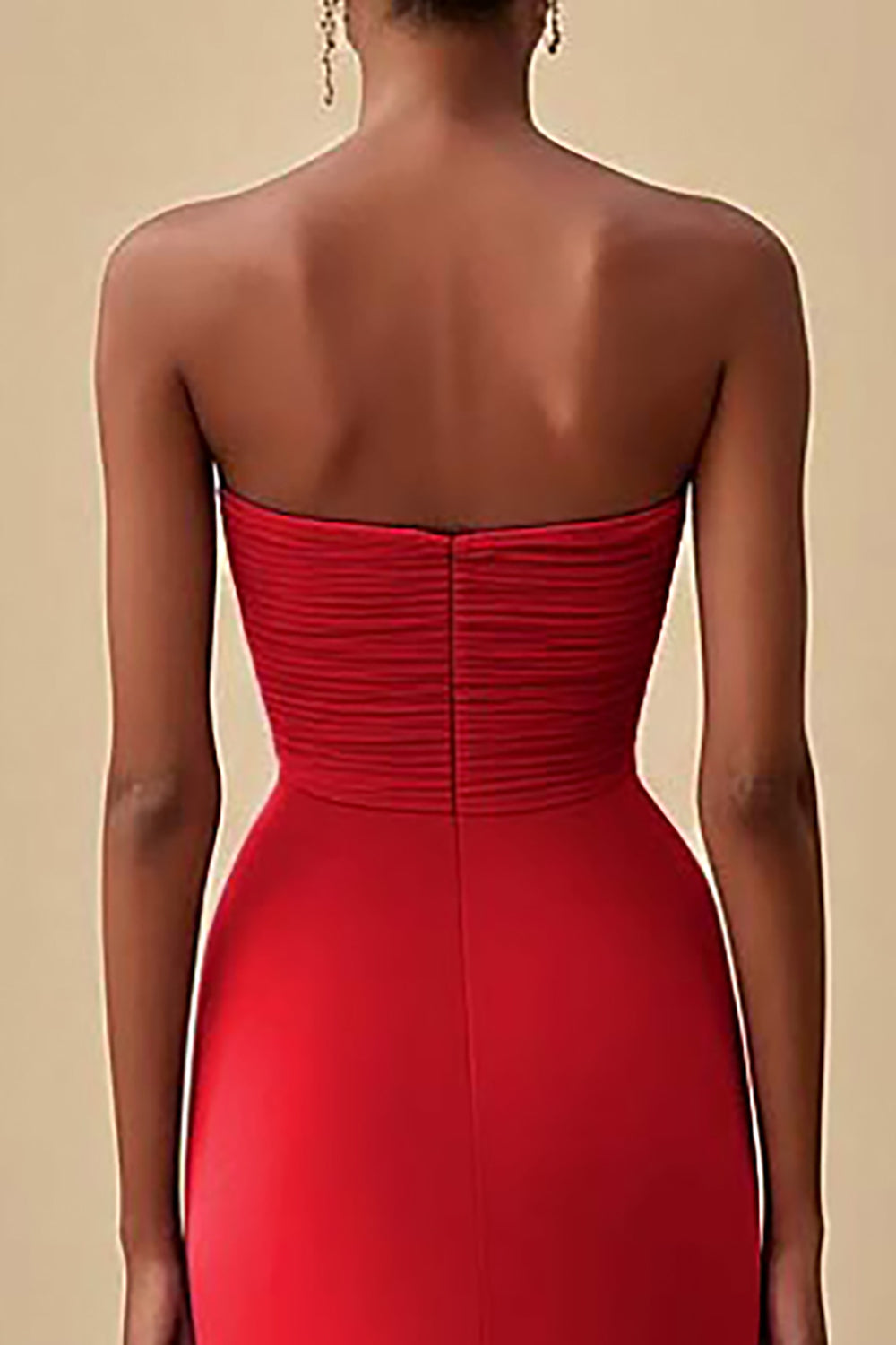 Elegant Black Sheath Chiffon Strapless Long Formal Dress with Slit