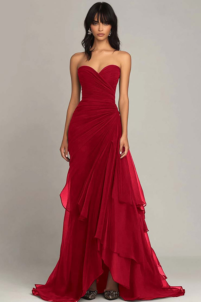Zapakasa Women Dark Green Sweetheart Ruffled Formal Dress Ruched Black Tie Dress Strapless Mermaid Evening Dress Zapakasa Women Dark Green Sweetheart Ruffled Formal Dress Ruched Black Tie Dress Strapless Mermaid Evening Dress