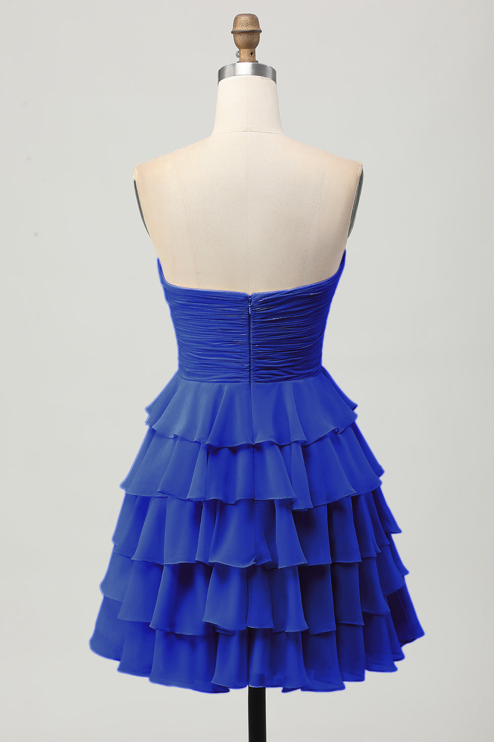 Light Yellow Sweetheart Ruched Ruffled Short Homecoming Dress with Bow