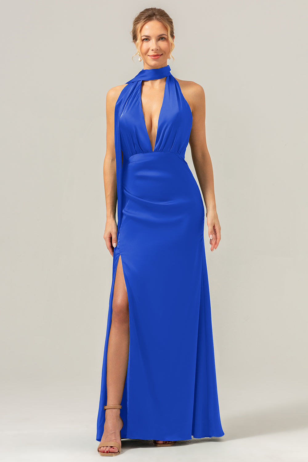 Zapakasa Women Peacock V-Neck Backless Long Bridesmaid Dress with Slit Mermaid Wedding Party Dress Zapakasa Women Peacock V-Neck Backless Long Bridesmaid Dress with Slit Mermaid Wedding Party Dress