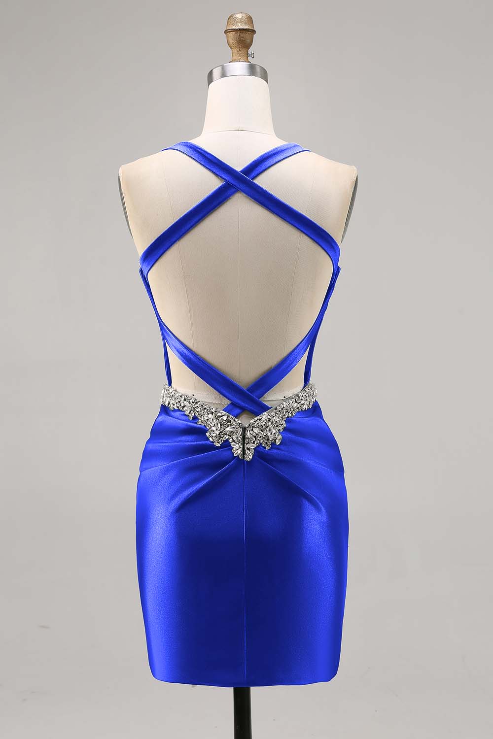 Sparkly Dark Green Corset Tight Satin Short Homecoming Dress with Beading