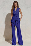 White 2 Piece Notched Lapel Business Suits with Pockets