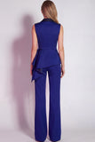 Burgundy 2 Piece Notched Lapel Business Suits with Sash