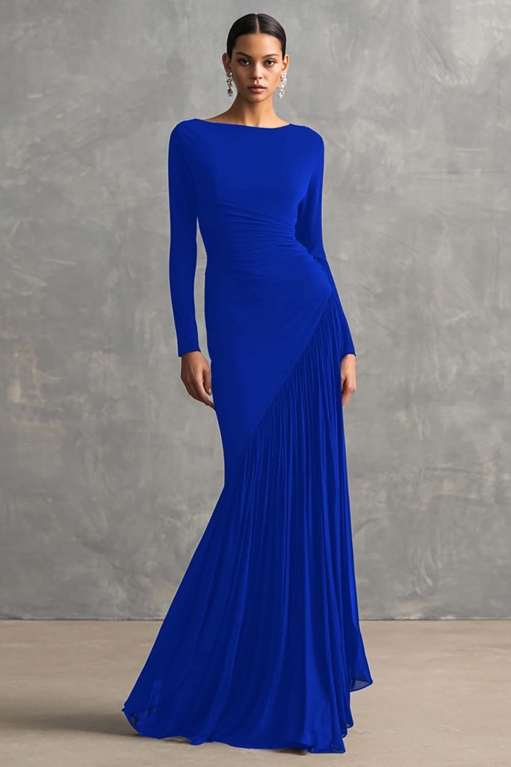 Zapakasa Women Black Boat Neck Long Formal Dress with Sleeves Chiffon Mermaid Black Tie Dress Zapakasa Women Black Boat Neck Long Formal Dress with Sleeves Chiffon Mermaid Black Tie Dress