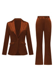 Black Notched Lapel 2 Pieces Long Sleeves Women Suits
