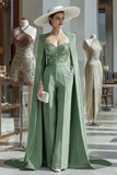 Cabernet Sparkly Long Sleeves Mother of the Bride Jumpsuits with Pockets