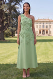 Floral Hot Pink One Shoulder A Line Maxi Wedding Guest Dress