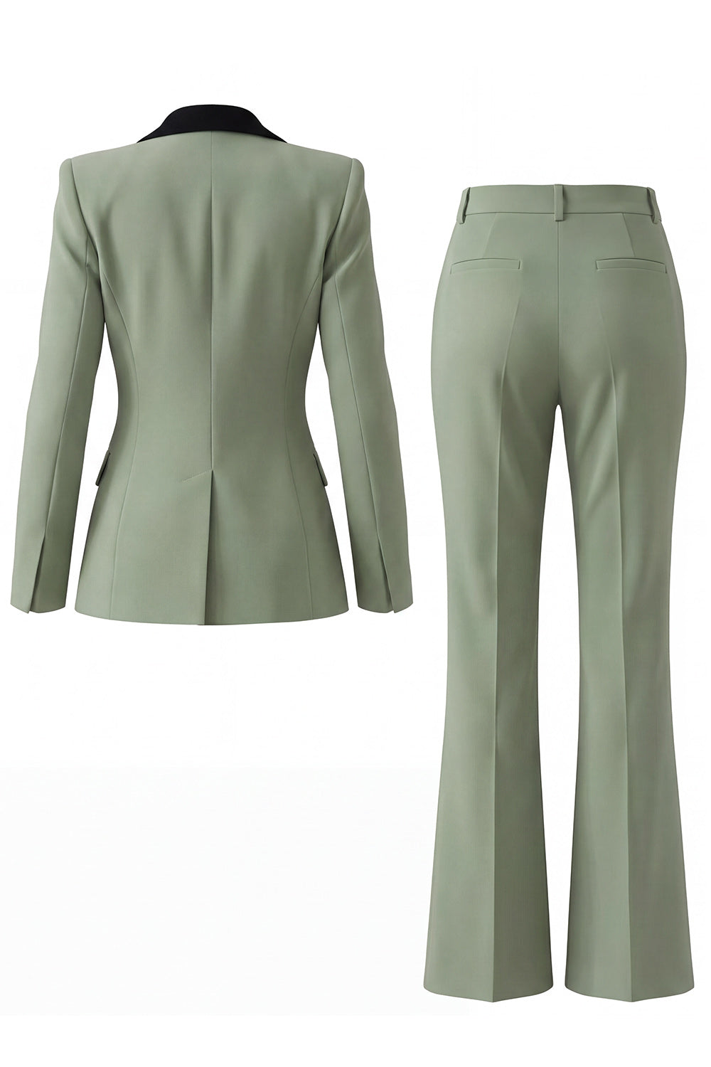 Dark Green Peak Lapel 2 Piece Slim Fit Single Breasted Prom Suits