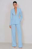 2 Piece Ivory Peak Lapel Long Sleeves Business Suits