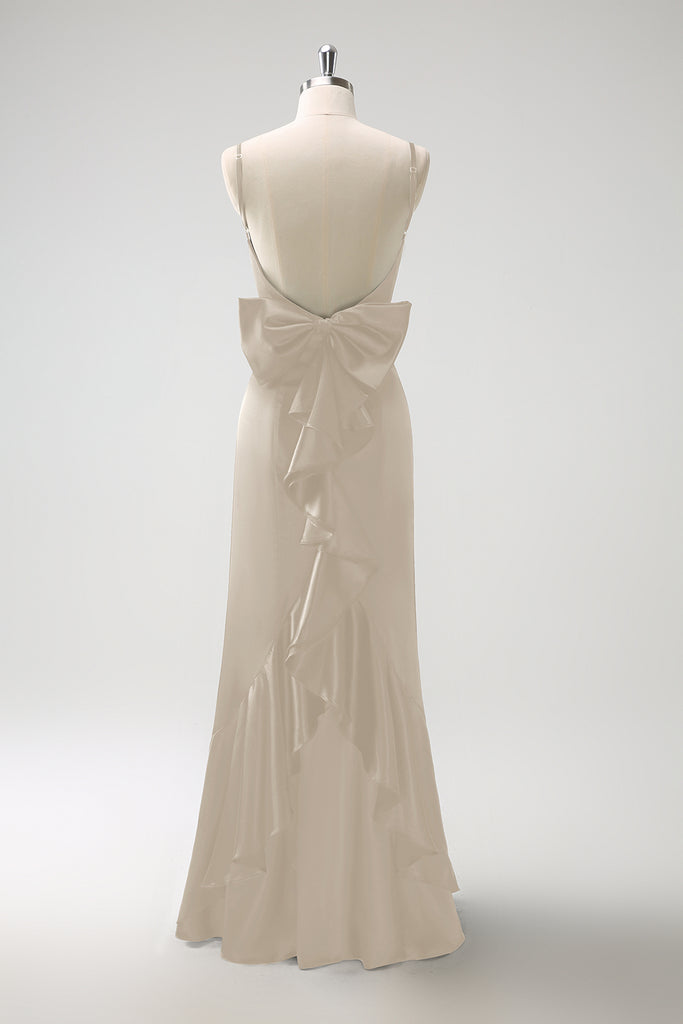 Long Spaghetti Strap Chiffon Bridesmaid Dress Royal Blue