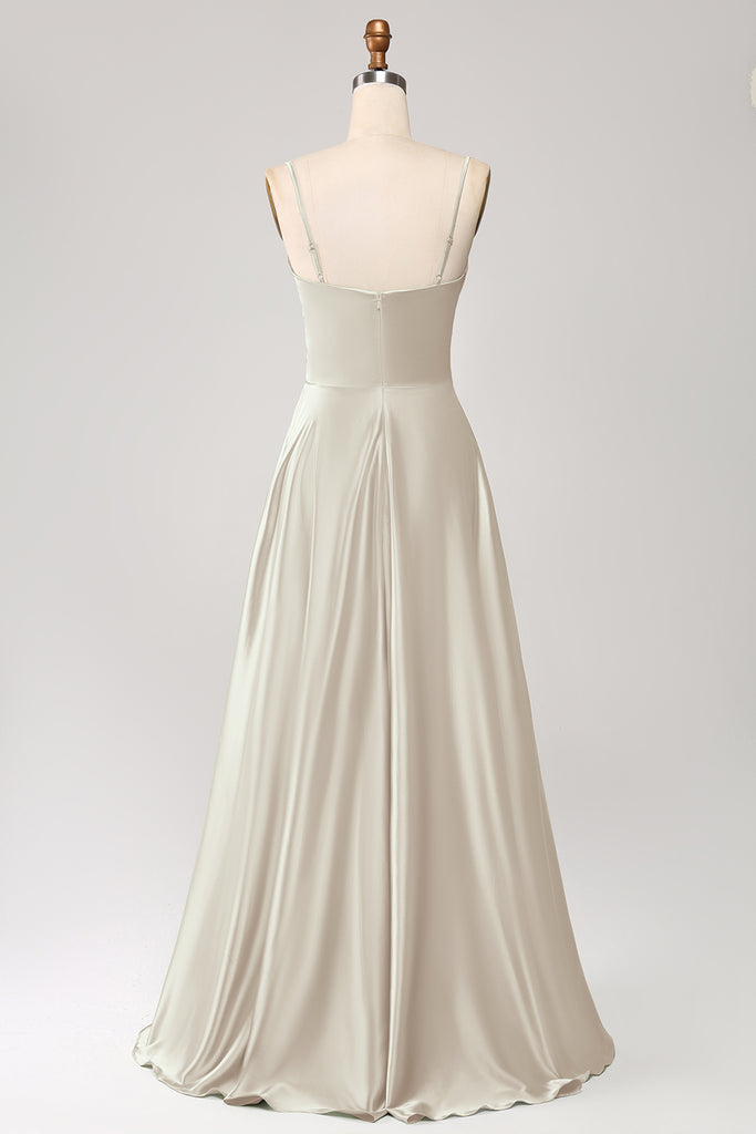 Elegant Dusty Sage Halter Neck Feather-Pattern Evening Gown Beaded Trim A-Line Prom Dress DP7820