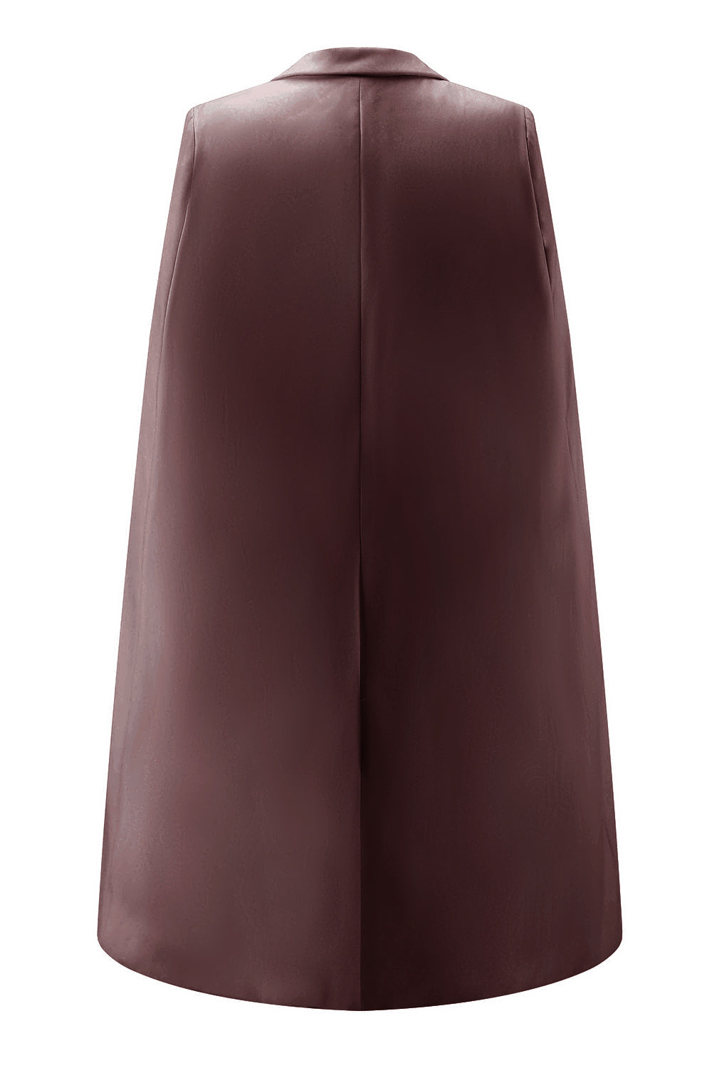 White Satin Peak Lapel Cape Short Work Blazer Dress with Belts