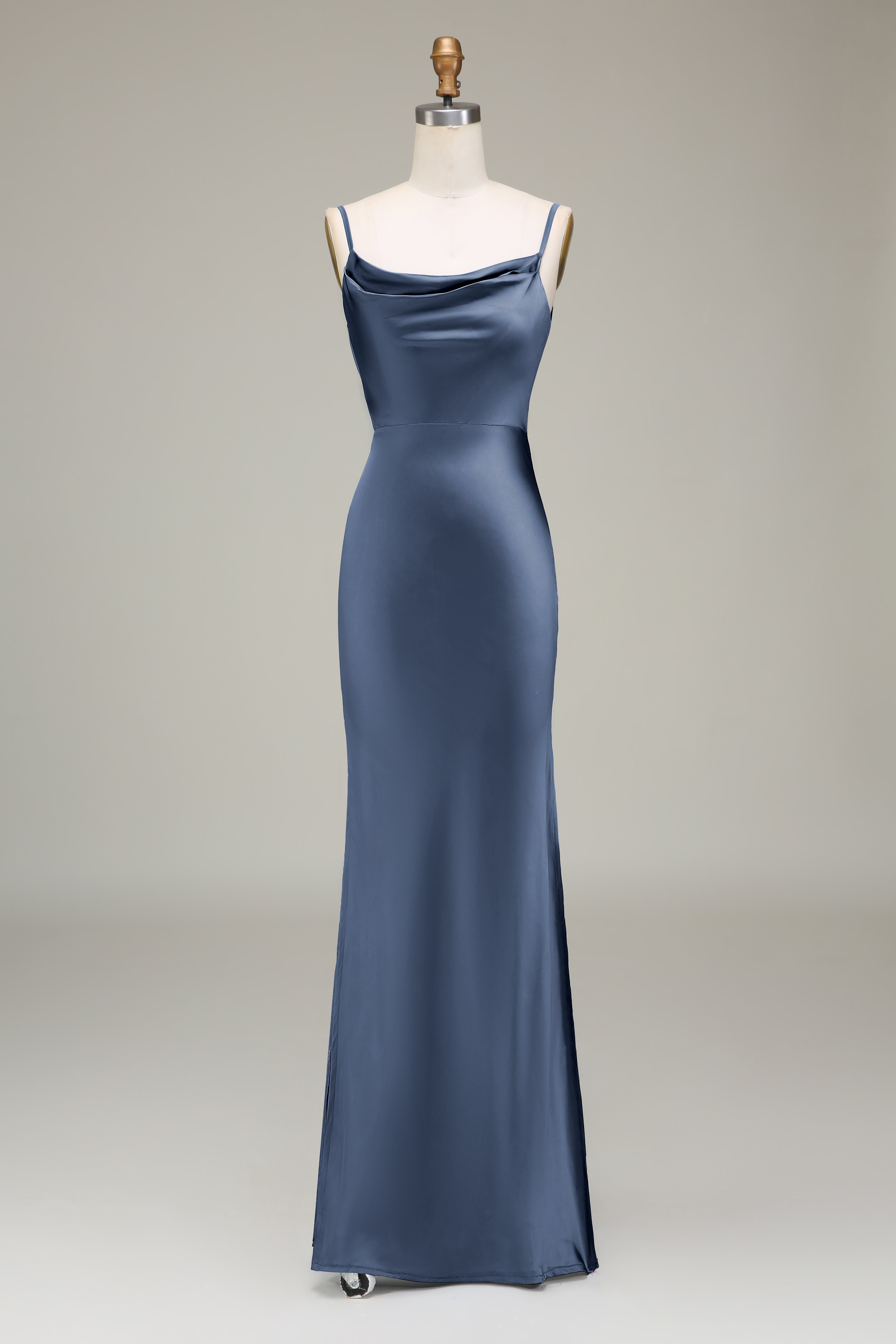 Zapakasa Women Olive Sheath Satin Long Bridesmaid Dress Spaghetti Straps Wedding Guest Dress Zapakasa Women Olive Sheath Satin Long Bridesmaid Dress Spaghetti Straps Wedding Guest Dress