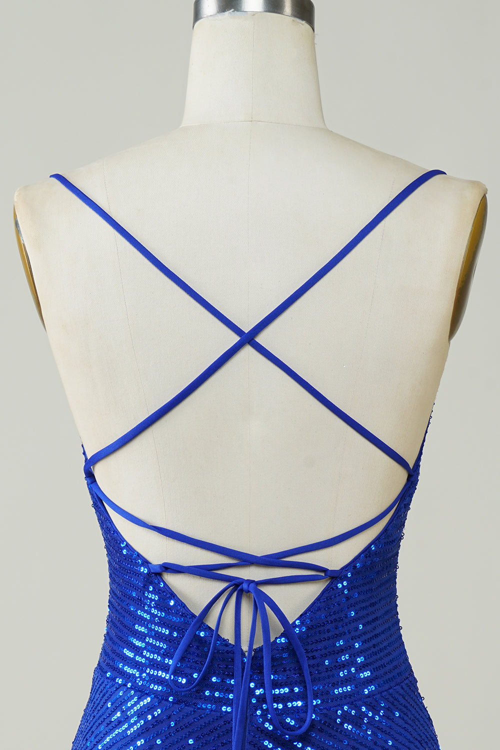 ZAPAKASA Women Tight Sequined Homecoming Dress Royal Blue Backless