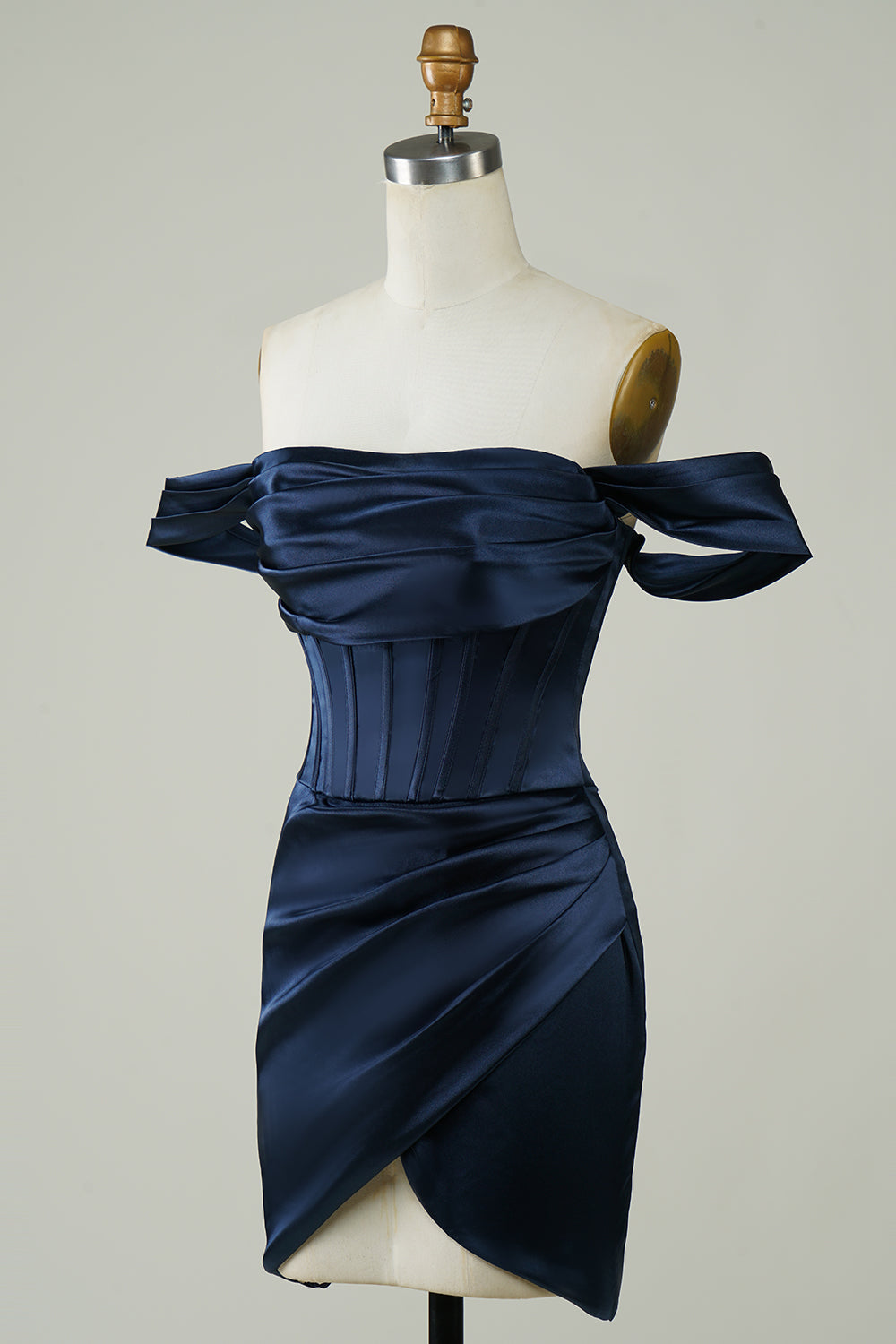 Royal Blue Off the Shoulder Asymmetrical Tight Short Homecoming Dress