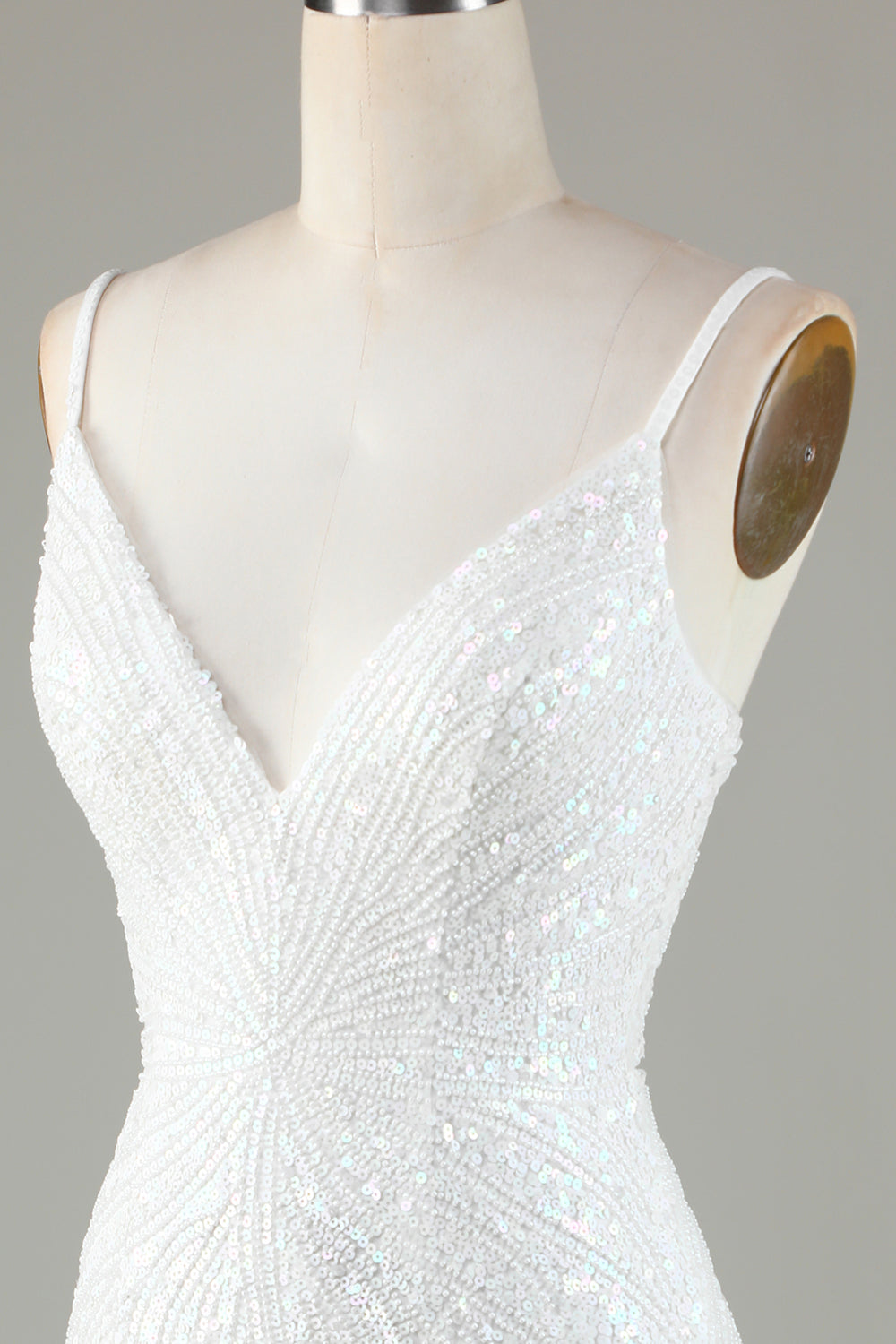 Sparkly Bodycon Spaghetti Straps Peacock Blue Lace-Up Back Short Homecoming Dress with Beading