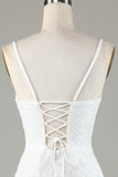 Sparkly Bodycon Spaghetti Straps Peacock Blue Lace-Up Back Short Homecoming Dress with Beading