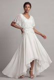 Sparkly Champagne Asymmetrical Ruched Sequin A Line Mother of the Bride Dress