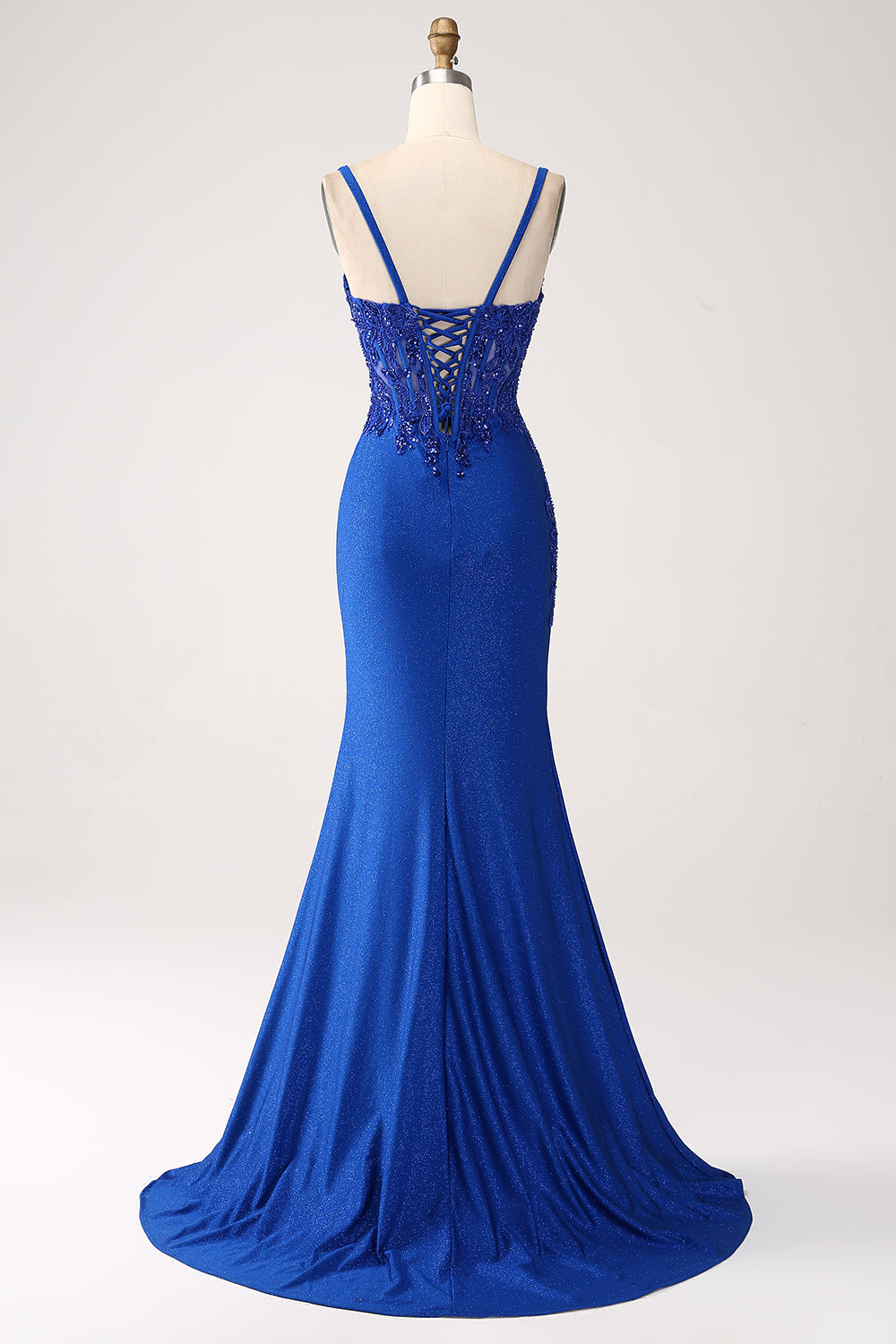 Zapakasa Women Royal Blue Prom Dress Glitter Mermaid Spaghetti Straps Long Formal Dress with Appliques Zapakasa Women Royal Blue Prom Dress Glitter Mermaid Spaghetti Straps Long Formal Dress with Appliques