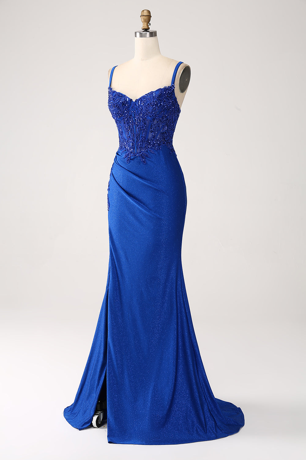Zapakasa Women Royal Blue Prom Dress Glitter Mermaid Spaghetti Straps Long Formal Dress with Appliques Zapakasa Women Royal Blue Prom Dress Glitter Mermaid Spaghetti Straps Long Formal Dress with Appliques