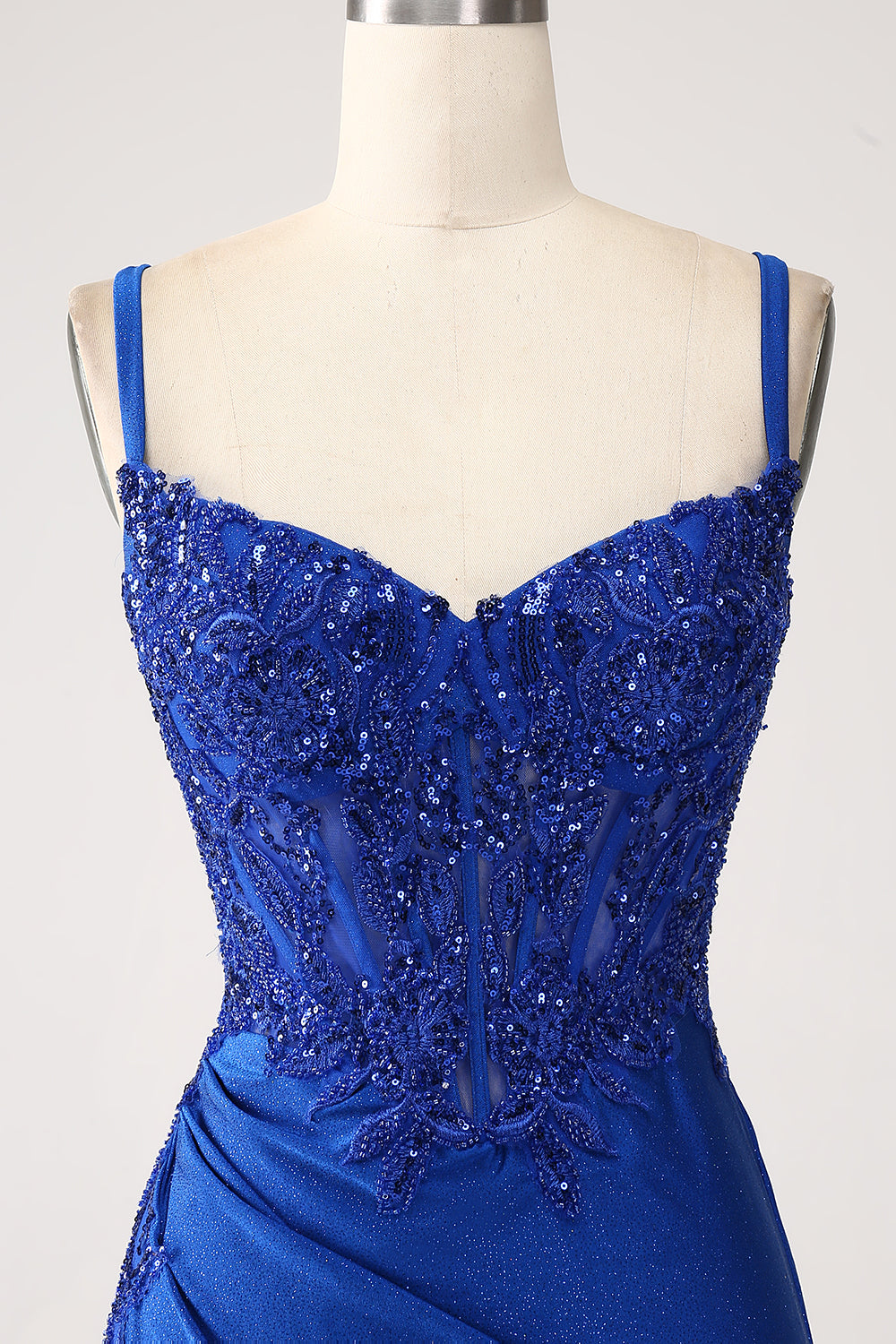 Zapakasa Women Royal Blue Prom Dress Glitter Mermaid Spaghetti Straps Long Formal Dress with Appliques Zapakasa Women Royal Blue Prom Dress Glitter Mermaid Spaghetti Straps Long Formal Dress with Appliques