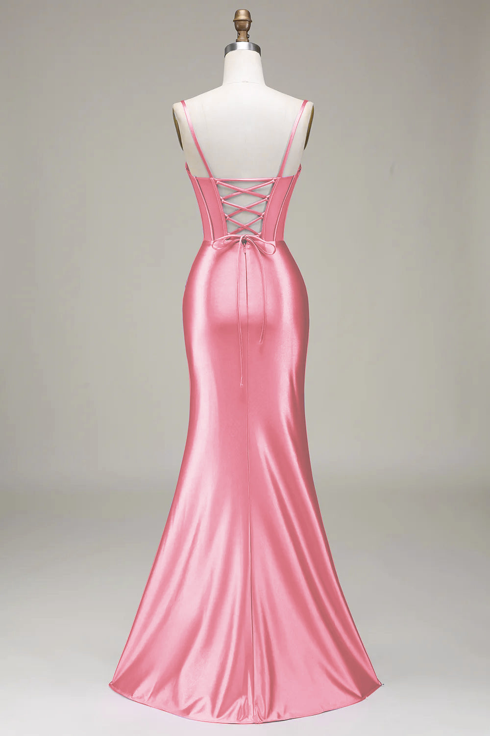 Zapakasa Women Orange Prom Dress with Corset Satin Spaghetti Straps Evening Party Dress with Slit Zapakasa Women Orange Prom Dress with Corset Satin Spaghetti Straps Evening Party Dress with Slit