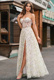 A Line Light Green Sweetheart Corset Prom Dress with Embroidery