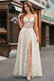 A Line Light Green Sweetheart Corset Prom Dress with Embroidery