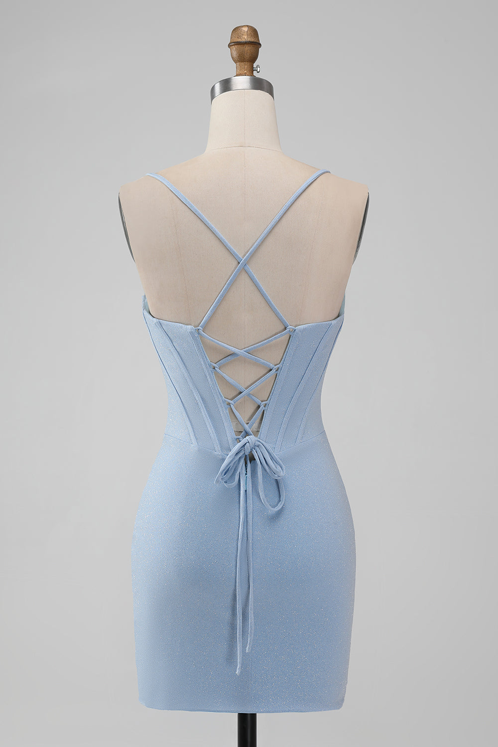 Zapakasa Women Light Blue Homecoming Dress Corset Spaghetti Straps Short Prom Dress Zapakasa Women Light Blue Homecoming Dress Corset Spaghetti Straps Short Prom Dress