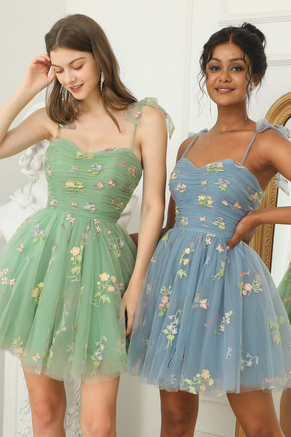 Sweetheart Lavender Short Homecoming Dress with Embroidery