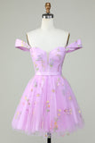 Cute A Line Sweetheart Purple Short Homecoming Dress