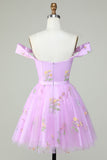 Cute A Line Sweetheart Purple Short Homecoming Dress