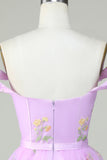 Cute A Line Sweetheart Purple Short Homecoming Dress