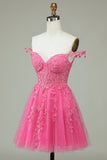 Grey Spaghetti Straps Short Homecoming Dress with Appliques